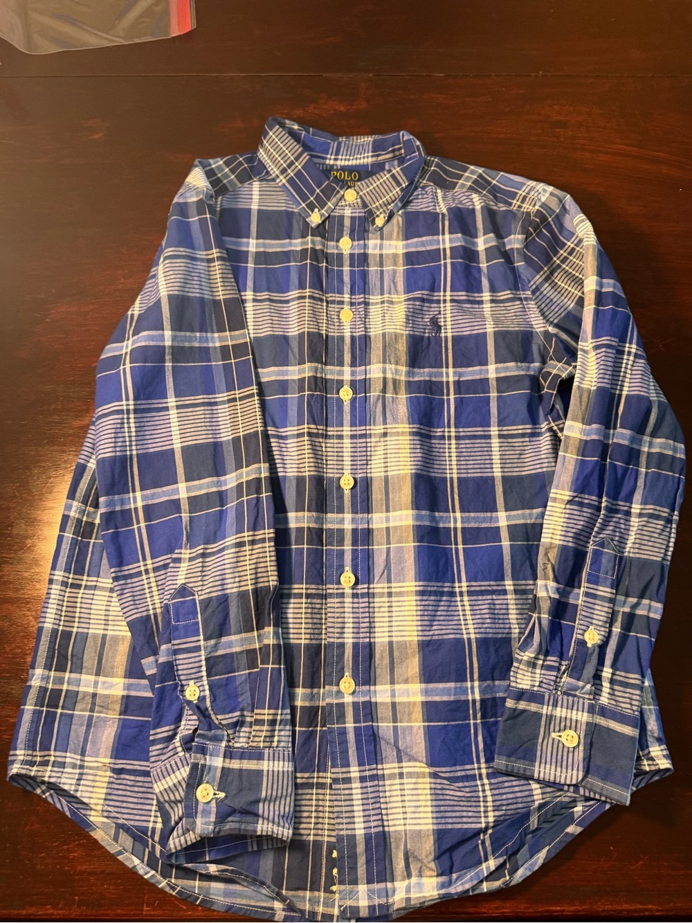 Polo by Ralph Lauren Blue Plaid Button-Down Shirt Boys 10-12